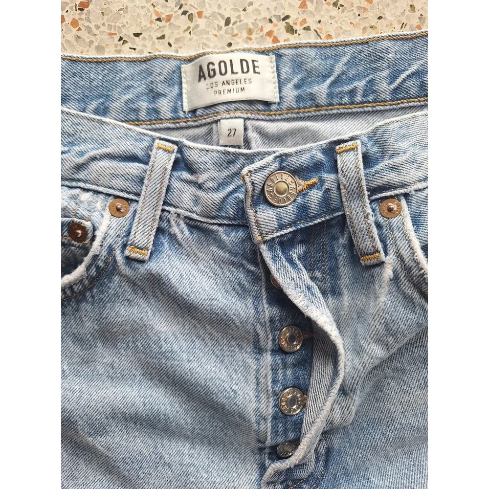 Agolde Parker Vintage Cut Off Distressed Denim Jean Short
